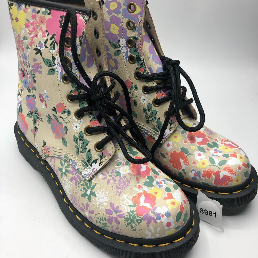 Dr,Martens 1460 Floral Mash Up Leather Lace Up Boots Size EU 37/ US 6 - Picture 10 of 10